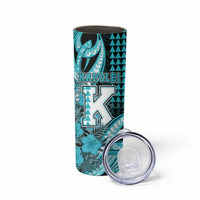 Personalised Hawaii Kapolei High School Skinny Tumbler Tribal Tattoo With Hibiscus Flowers