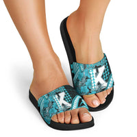 Hawaii Kapolei High School Slide Sandals Tribal Tattoo With Hibiscus Flowers LT05 - Polynesian Pride