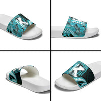 Hawaii Kapolei High School Slide Sandals Tribal Tattoo With Hibiscus Flowers LT05 - Polynesian Pride