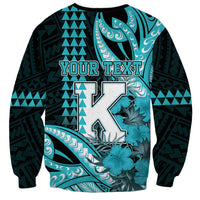 Personalised Hawaii Kapolei High School Sweatshirt Tribal Tattoo With Hibiscus Flowers LT05 - Polynesian Pride