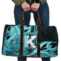 Hawaii Kapolei High School Travel Bag Tribal Tattoo With Hibiscus Flowers LT05 Dark Teal - Polynesian Pride