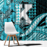 Hawaii Kapolei High School Window Curtain Tribal Tattoo With Hibiscus Flowers LT05 - Polynesian Pride