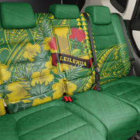 Hawaii Leilehua High School Back Car Seat Cover Tribal Tattoo With Hibiscus Flowers