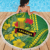 Hawaii Leilehua High School Beach Blanket Tribal Tattoo With Hibiscus Flowers LT05 - Polynesian Pride