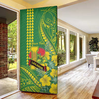 Personalised Hawaii Leilehua High School Door Cover Tribal Tattoo With Hibiscus Flowers