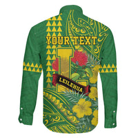Personalised Hawaii Leilehua High School Family Matching Off Shoulder Short Dress and Hawaiian Shirt Tribal Tattoo With Hibiscus Flowers