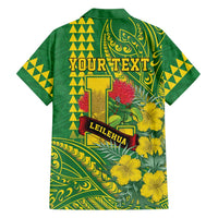 Personalised Hawaii Leilehua High School Family Matching Tank Maxi Dress and Hawaiian Shirt Tribal Tattoo With Hibiscus Flowers
