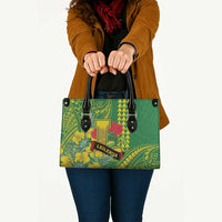 Hawaii Leilehua High School Leather Bag Tribal Tattoo With Hibiscus Flowers LT05 - Polynesian Pride