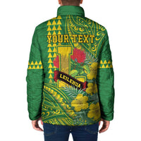 Personalised Hawaii Leilehua High School Padded Jacket Tribal Tattoo With Hibiscus Flowers LT05 - Polynesian Pride