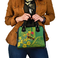 Hawaii Leilehua High School Shoulder Handbag Tribal Tattoo With Hibiscus Flowers LT05 - Polynesian Pride
