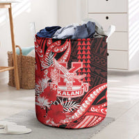 Hawaii Kalani High School Laundry Basket Tribal Tattoo With Hibiscus Flowers LT05 Red - Polynesian Pride