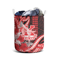 Hawaii Kalani High School Laundry Basket Tribal Tattoo With Hibiscus Flowers LT05 - Polynesian Pride