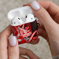 Hawaii Kalani High School AirPods Case Tribal Tattoo With Hibiscus Flowers LT05 - Polynesian Pride