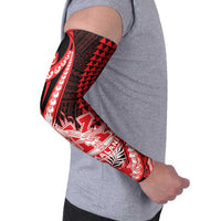 Personalised Hawaii Kalani High School Arm Sleeves Tribal Tattoo With Hibiscus Flowers LT05 - Polynesian Pride