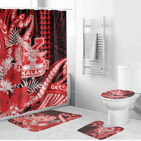 Hawaii Kalani High School Bathroom Set Tribal Tattoo With Hibiscus Flowers LT05 Bathroom Set (4 pcs) Red - Polynesian Pride