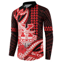 Personalised Hawaii Kalani High School Button Sweatshirt Tribal Tattoo With Hibiscus Flowers LT05 - Polynesian Pride