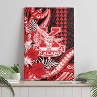 Hawaii Kalani High School Canvas Wall Art Tribal Tattoo With Hibiscus Flowers LT05 - Polynesian Pride