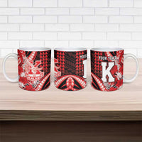 Personalised Hawaii Kalani High School Ceramic Mug Tribal Tattoo With Hibiscus Flowers LT05 - Polynesian Pride