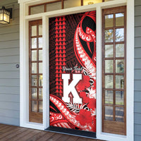 Personalised Hawaii Kalani High School Door Cover Tribal Tattoo With Hibiscus Flowers LT05 - Polynesian Pride