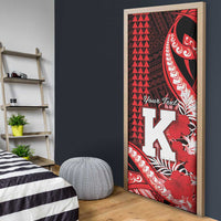 Personalised Hawaii Kalani High School Door Cover Tribal Tattoo With Hibiscus Flowers LT05 - Polynesian Pride