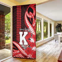 Personalised Hawaii Kalani High School Door Cover Tribal Tattoo With Hibiscus Flowers LT05 - Polynesian Pride