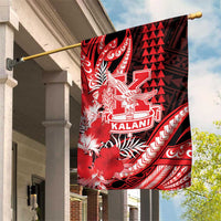 Hawaii Kalani High School Garden Flag Tribal Tattoo With Hibiscus Flowers