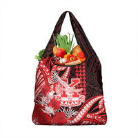 Hawaii Kalani High School Grocery Bag Tribal Tattoo With Hibiscus Flowers LT05 1-pack One Size Red - Polynesian Pride
