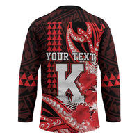 Personalised Hawaii Kalani High School Hockey Jersey Tribal Tattoo With Hibiscus Flowers LT05 - Polynesian Pride