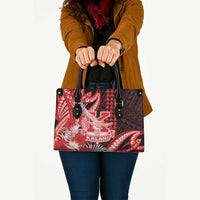 Hawaii Kalani High School Leather Bag Tribal Tattoo With Hibiscus Flowers LT05 - Polynesian Pride