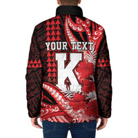Personalised Hawaii Kalani High School Padded Jacket Tribal Tattoo With Hibiscus Flowers LT05 - Polynesian Pride
