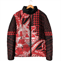 Personalised Hawaii Kalani High School Padded Jacket Tribal Tattoo With Hibiscus Flowers LT05 - Polynesian Pride