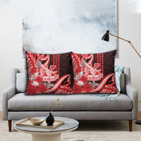 Hawaii Kalani High School Pillow Cover Tribal Tattoo With Hibiscus Flowers LT05 - Polynesian Pride