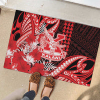 Hawaii Kalani High School Rubber Doormat Tribal Tattoo With Hibiscus Flowers LT05 - Polynesian Pride