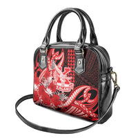 Hawaii Kalani High School Shoulder Handbag Tribal Tattoo With Hibiscus Flowers LT05 - Polynesian Pride