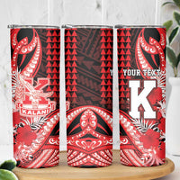 Personalised Hawaii Kalani High School Skinny Tumbler Tribal Tattoo With Hibiscus Flowers