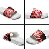 Hawaii Kalani High School Slide Sandals Tribal Tattoo With Hibiscus Flowers LT05 - Polynesian Pride