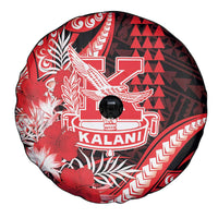 Hawaii Kalani High School Spare Tire Cover Tribal Tattoo With Hibiscus Flowers