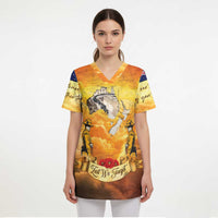 New Zealand And Australia ANZAC Day Scrub Top Sinai Palestine Campaign Lest We Forget - Polynesian Pride