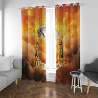 New Zealand And Australia ANZAC Day Window Curtain Sinai Palestine Campaign Lest We Forget LT05 With Grommets Orange - Polynesian Pride