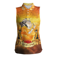 New Zealand And Australia ANZAC Day Women Sleeveless Polo Shirt Sinai Palestine Campaign Lest We Forget