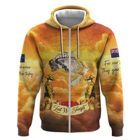New Zealand And Australia ANZAC Day Zip Hoodie Sinai Palestine Campaign Lest We Forget