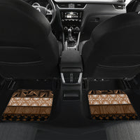 Tonga Emancipation Day Car Mats Tongan Kupesi Ngatu Pattern Vintage Style LT05 Set 2pcs - Back Brown - Polynesian Pride