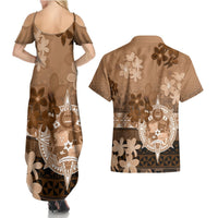 Tonga Emancipation Day Couples Matching Summer Maxi Dress and Hawaiian Shirt Tongan Kupesi Ngatu Pattern Vintage Style LT05 - Polynesian Pride