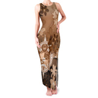 Tonga Emancipation Day Family Matching Tank Maxi Dress and Hawaiian Shirt Tongan Kupesi Ngatu Pattern Vintage Style