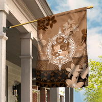 Tonga Emancipation Day Garden Flag Tongan Kupesi Ngatu Pattern Vintage Style LT05 House Flag Brown - Polynesian Pride