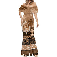 Tonga Emancipation Day Mermaid Dress Tongan Kupesi Ngatu Pattern Vintage Style LT05 - Polynesian Pride
