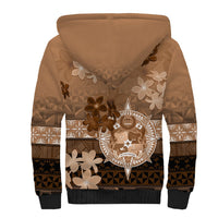 Tonga Emancipation Day Sherpa Hoodie Tongan Kupesi Ngatu Pattern Vintage Style LT05 - Polynesian Pride