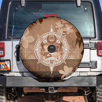 Tonga Emancipation Day Spare Tire Cover Tongan Kupesi Ngatu Pattern Vintage Style LT05 Brown - Polynesian Pride