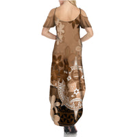 Tonga Emancipation Day Summer Maxi Dress Tongan Kupesi Ngatu Pattern Vintage Style LT05 - Polynesian Pride