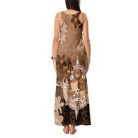 Tonga Emancipation Day Tank Maxi Dress Tongan Kupesi Ngatu Pattern Vintage Style LT05 - Polynesian Pride